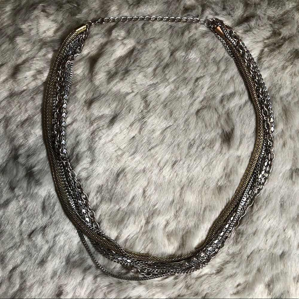 Two-tone Layered Chain Link Necklace